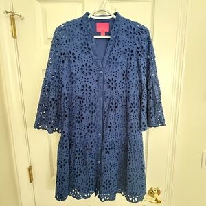 Lilly Pulitzer Navy Eyelet Blouse